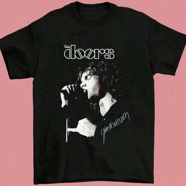 Camiseta De Jim Morrison De Manga Corta De AlgodóN, Todas Las Tallas, Camisetas Unisex GráFicas, Camisetas Para Hombres, Ropa De Calle, Camisa Blanca, Camisa Negra, Suelta Y CóModa Nacional