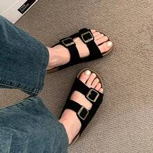Ciabatte da donna con suola spessa per l'estate, sandali da spiaggia casual retrò Boken, scarpe sportive casual da esterno - Versione nera aggiornata - Visualizzare 3