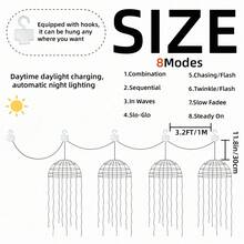 Charming Hanging Jellyfish Solar Decorative Lights, 8 Modes With Automatic Sensor, Includes Hook, Suitable For Trees, Porches, Camping And Holiday Gifts - Jellyfish - View 9