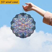 1個 3D旋轉花卉曼陀羅風車 - 360°旋轉運動,10英吋彩色花瓣,堅固鐵架附掛鉤,適用於室內/室外花園、婚禮、派對裝飾 - DIY友善裝飾,適合聖誕節、復活節、母親節、父親節 (不含吊墜) 隨機款式 - A - 查看 6