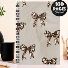 1pc Interesting Animal Pattern Spiral Notebook/Journal, Polka Dot, Bow, Leopard, Zebra Pattern, Teacher's Notebook, Back To School Gift, Learning Gift, Travel Journal, Writing Notebook, School & Office Supplies, Home Notes, Personal Organizer, Office Planner - D - View 4