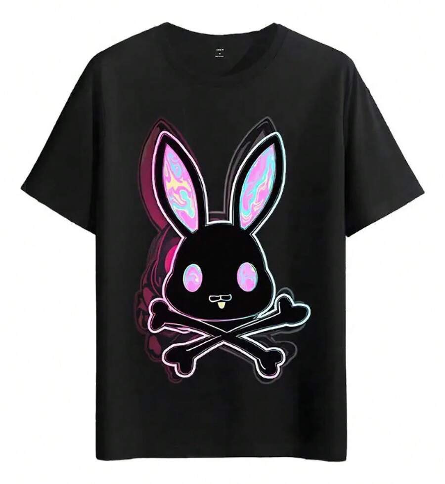 Tshirt Muscle Freaks Conejo Calavera Estilo Camiseta - Negro - Ver 1