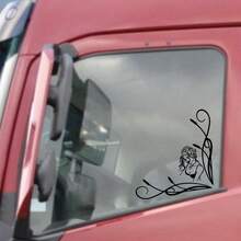 For Truck Stickers Lady Large Fine Scroll Cab Window Set Of 2 - 1 SET - View 5