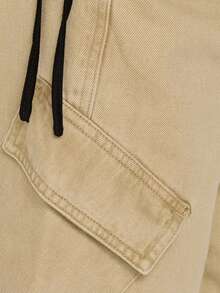 Cargo Shorts For Women Elastic Waist Knee Length  Shorts Summer Outdoor Waterproof Hiking Pants With Pockets - 卡其色 - 查看 6
