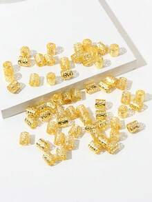 60個金色髒辮髮環，夏季髮飾，龐克街頭嘻哈節慶女性髮夾，編髮裝飾，海灘度假髮飾，Y2K髮夾，頭飾，波希米亞風 - 查看 4