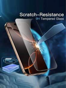2pcs - 9H Hardness Screen Protector, Compatible With IPhone 17 Pro Max/16/15/14/13/12/11 Pro Max, Tempered Glass Material, Scratch-Resistant, Shatterproof, Drop-Resistant. Essential Phone Accessory, Waterproof, Shockproof, Scratch-Resistant, Anti-Fingerprint, Suitable For Daily Use, Office And Home. - Clear - View 7