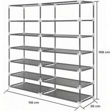 Zapatera Mueble Organizador 12 Compartimentos para 36 Pares - Moderno y Compacto - para Hogar, Interior - Color Gris - Negro - Ver 3