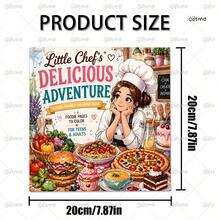 GDTME Cute & Cozy "Little Chef's Delicious Adventure" Coloring Book, 7.9x7.9 Inch Food Lover Activity Book, Featuring Chefs, Baking And Delicious Food Scenes, Bold Line Simple Design, Stress Relief, Perfect Gift For Birthday And Daily Leisure - Coloring Book - View 5