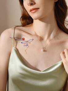 1pc Artistic Abstract Sunset Tattoo Sticker, Waterproof Long Lasting Fake Tattoo, Boho Chest Body Art Decal - Multicolor - View 3