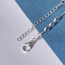1pc 925 Sterling Silver Plate Lucky Three Geometric Beads Charms Bracelet For Women Girl Box Chain Bracelets Jewelry Gift - Silver - View 3