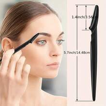 64pcs Eyebrow Razor Blades With Razor - Washable Unscented Disposable Razor, Suitable For Men And Women, Facial Hair Remover With Safety Cap, Plastic Razor For Face And Body Shaving, Eyebrow Trimmer - Black 64 Pieces - View 3