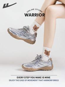Warrior Women's Sports ShoesSpring And SummerComfortable Modest Style Casual Yet Sleek Sneakers Applicable Throughout The Year Wear-Resisting All-Day Wear Training Sneakers Running Shoes - Silver Gray - View 5