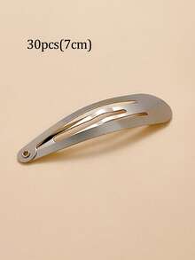 Pinza de pelo BB DIY de metal blanco color K con forma de lágrima, pinzas de garra - Plateado - Ver 8