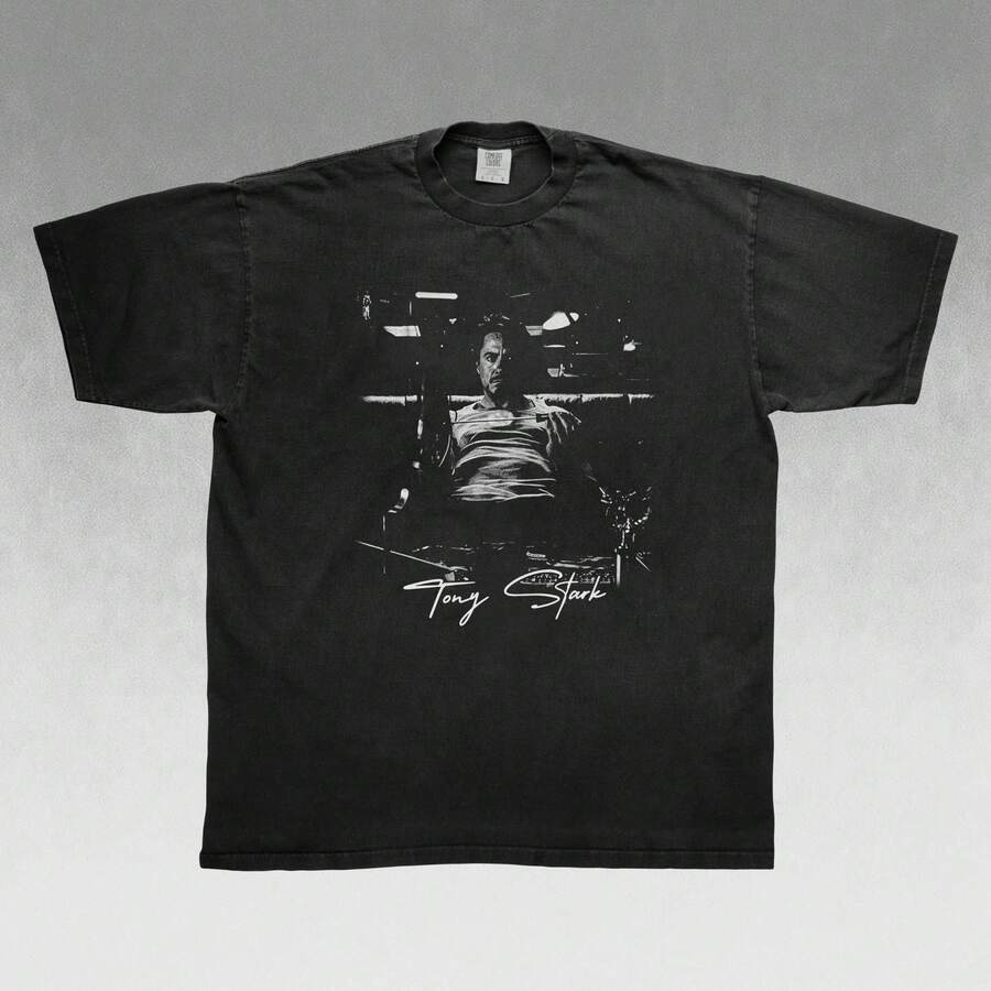 I Ron Man M Arvel T-Shirt Tony Stark Shirt Comic Book Character Shirt - Black - View 1