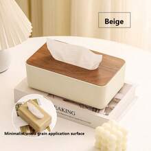1pc Minimalist Large Capacity Tissue Box, Double-Sided Design, Durable Thickened Material, Detachable Lid Easy To Clean And Refill, Suitable For Living Room/Bedroom/Kitchen/Office, Keep Your Bedroom, Room, Living Room More Clean And Tidy - Multicolor - View 11