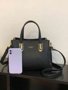 Dedoo Women's Multi-Color Fashionable Versatile Exquisite Luxury Small Letter Large Capacity Portable Crossbody Bag, Elegant Ladies Handbag, Gift For Women - Black - View 7