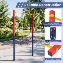 Metal Pull Up Bar In-Ground Pull Up Bar Station 5 Adjustable Heights For Park School Workout - Red - View 5