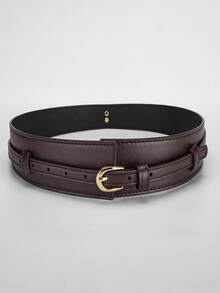 2-In-1 Women's Wide/Thin Belt, Suitable For Dresses And Pants, With Gold Buckle - Multicolor - View 7