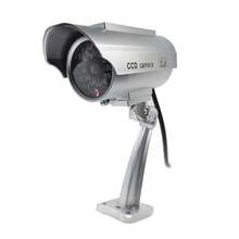 Solar Powered Fake Security Camera, All-Weather Anti-Theft Deterrent, Realistic Design With Flashing Red LED Light, With Adjustable Base And CCTV Warning Sticker, Suitable For Indoor And Outdoor Installation - Solar - View 7