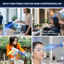 Nano Spray Machine Blue Ray Mist Sprayer Gun, Handheld Cordless & Rechargeable ULV Atomizer Sprayer, Fine Mist Spray For Home, Salon, Office & Travel Use, Refillable Water-Based Solution Mister - White - View 9