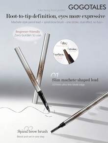 GOGO TALES Dual-Ended Wild Eyebrow Pencil, Waterproof And Sweat-Resistant, Long-Lasting And Smudge-Proof, Hair-Like Fine Strokes, Natural Eyebrow Powder Pencil, Perfect For Beginners And Students GOGOTALES - #G04 Gray-brown - View 4