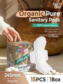 Niceday Pembalut Katun Organik, Lapisan Katun Murni, Pembalut Menstruasi Ultra Tipis, Pelapis Celana Dalam Super Lembut, Cocok untuk Kulit Sensitif, Menjaga Area Intim Tetap Kering dan Tidak Gatal, Penyerapan Cepat, Daya Serap Tinggi, Tidak Iritasi, Dapat Digunakan Siang dan Malam - 245mm (15 buah/kotak) - View 2