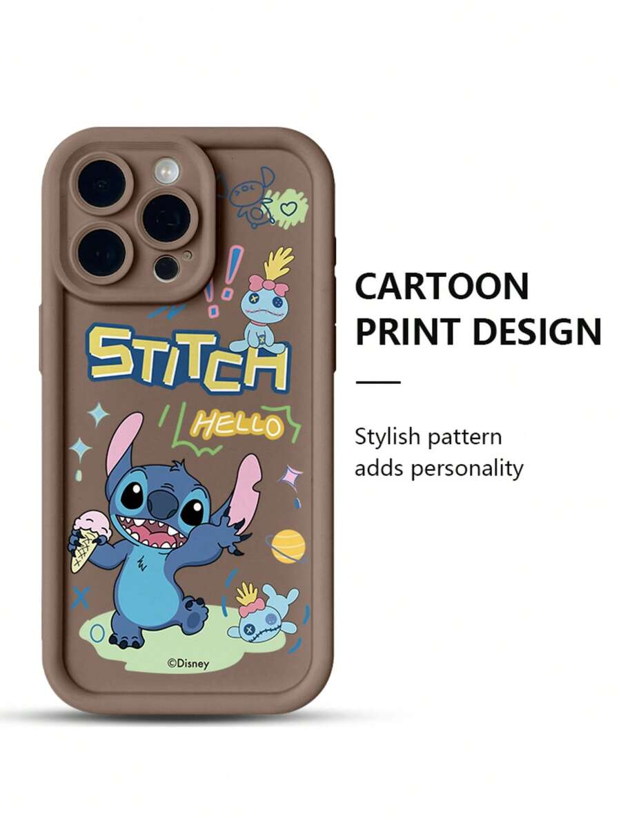 Disney Stitch series phone case, for iPhone17promax,17pro, 16, 15, 14plus, 13, 12, 11promax, xsmax, xr, Cartoon Cute Fashion Minimalist New Design - 卡其色 - 查看 1