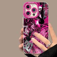 y el conejito de  punk rosafunda de teléfono Fundas compatibles con ,Apple,VIVO,OPPO,,, y Honor.Fabricadas en silicona TPU,ofrecen protección contra golpes y caídas.correa para celular - Blanco - Ver 4