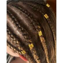 60個金色髒辮髮環，夏季髮飾，龐克街頭嘻哈節慶女性髮夾，編髮裝飾，海灘度假髮飾，Y2K髮夾，頭飾，波希米亞風 - 查看 2