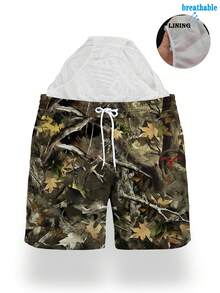Men's Summer Surf Beach Shorts, Palm Tree Pattern, Adjustable Waist Swim Trunks - Multicolor - View 8