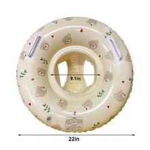 Baby Swim Ring With Sun Canopy, Cute Rabbit Print Eye-Catching Design, Detachable Sunshade Effectively Blocks Harsh Sunlight, Suitable For Home Pool Or Beach Vacation, Perfect Summer Water Play Companion For Babies. - Multicolor - View 11
