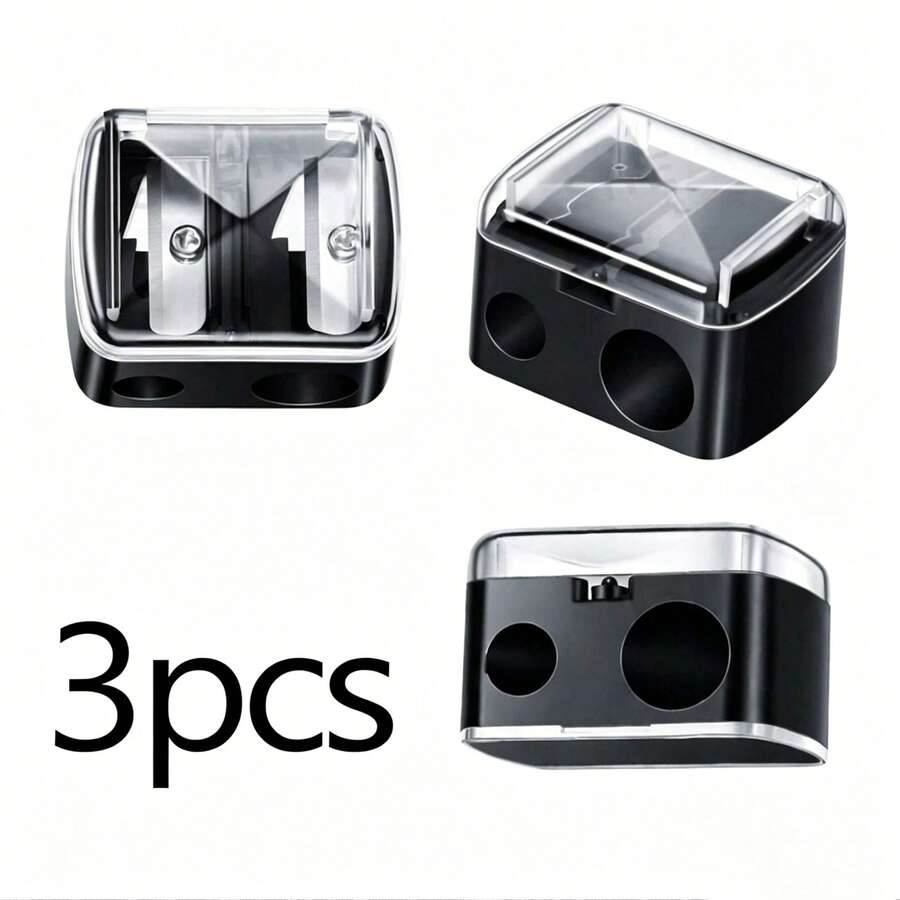 4pcs/3pcs/1pc Set (Buy 1 Pencil Sharpener Get 1 Random Color Tassel Bookmark) Multi-Color Makeup Pencil Sharpener, Suitable For Eyebrow Pencils, Eyeliner, Lip Liner, Lipstick And Other Cosmetics. Dual-Hole Sharpener With Dust Cover, Portable Pencil Sharpener Essential For School, Home And Office Use, High-Quality Gift For Back To School Season, Campus Classroom And Corporate Office - Sets - View 1