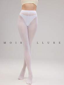 MOIRÉALLURE 1 Pair Of Women's Stockings High Waisted Elastic Tight - White - View 4