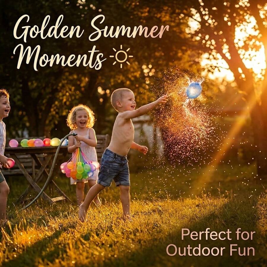 Summer Water Play Balloon Set, Self Sealing Water Bomb Balloons In Tropical Colors, Thickened Latex Design For Outdoor Gathering And Pool Fun - 彩色 - 查看 1