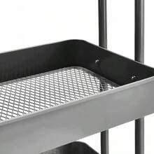3-Tier Rolling Kitchen Cart White Rolling Utility Cart With Wheels Storage Organizer For Home Office - Charcoal - View 7