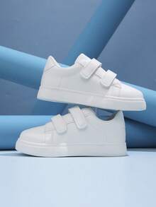 Children's White Leather Versatile Campus Lightweight Casual Sports Shoes For Girls, Spring/Autumn - White - View 4