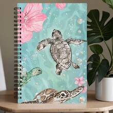 Turtle Spiral Notebook - Ocean Theme, Soft Blue Ocean Style, With College Ruled Paper, Smooth Writing Experience, Suitable For Students And Professionals, Durable Cover, Planner, Turtle Notebook, School Supplies - C - View 3