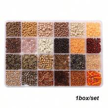 1 Box Of Rice Beads, Tube Beads,And Cat Eye Round Beads Combination Set, DIY Craft Beads Box Set - Pack Suitable For Jewelry Making,120g/Box,Small & Beads With Mixed Colors & Styles, For Earring Crafting, Rich Variety For Making Supplies,24-Grid Storage Box/Jewelry Making Kit/Loose Beads For Bracelets/Necklaces Crafts - Box - View 10