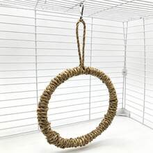 Best-Selling Parrot Toy Handmade Woven Round Swing Ladder Hanging Ring Chewing And Beak Grinding Supplies For Tiger Parakeet - View 5