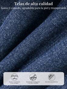 Women Denim Skirts - Dark Blue Washed Blue - View 4