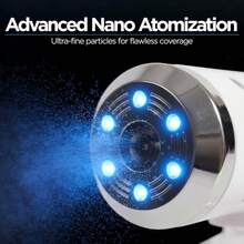 Nano Spray Machine Blue Ray Mist Sprayer Gun, Handheld Cordless & Rechargeable ULV Atomizer Sprayer, Fine Mist Spray For Home, Salon, Office & Travel Use, Refillable Water-Based Solution Mister - White - View 3