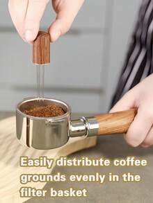 1set Espresso Coffee Stirrer, Espresso Distribution Tool Coffee Stirring Tool,Professional Barista Hand Needle Type Distribution Tool 5 Needles 0.4mm Natural Wood Handle And Stand - Multicolor - View 7