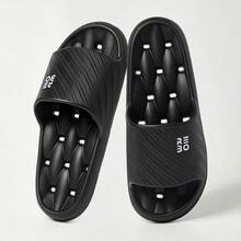 1Pair-Unisex Couple Shower Slides,2026 New EVA Thick‑Sized Sandals With Drainage Holes,Quick‑Dry Non‑Slip Bathroom Slippers,Odor‑Resistant Soft Elastic Sole,Solid‑Color Letter Casual Design,Indoor‑Outdoor Pool‑Beach Daily Footwear,Great Holiday Gift. - A - View 12