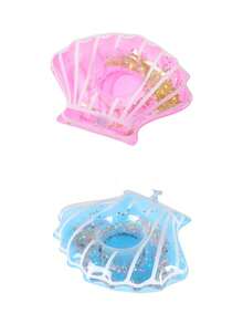 1/2/5/12pcs Glitter Shell Inflatable Drink Holder/Float, Inflatable Drink Holder, Glitter Shell Inflatable Drink Holder, Reusable Glitter Shell Inflatable Drink Holder Float, Suitable For Pool Parties, Summer Garden And Swimming Activities, Spa, Fashionable Colorful Spherical Home Party Decor, Summer Travel Essential - A - View 16