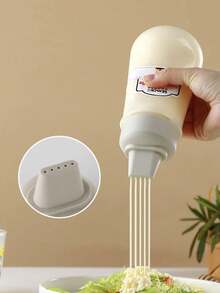1pc Kitchen Squeeze Sauce Bottle With Dust Cover, Salad Dressing, Ketchup Seasoning Bottle, 5-Hole Squeeze Sauce Bottle, Multi-Functional Kitchen Tool - Multicolor - View 4