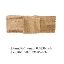 Cuerda de Sisal DIY para árboles de gato, poste rascador, juguete, marco de escalada para gatos, cuerda de repuesto para afilar garra de gato - 6 mm-50 m - Ver 12