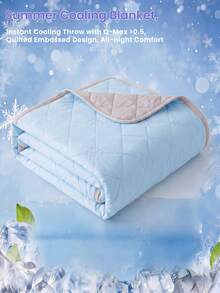 1 buah Selimut Pendingin Biru Langit, Seprai, Perlengkapan Tidur, Dekorasi Kamar Tidur, Selimut Pendingin Udara, Perlengkapan Tidur Musim Panas Ringan, Sepenuhnya Bernapas dan Sejuk, Lembut dan Nyaman, Cocok untuk Semua Ukuran Kasur, Sempurna untuk Penggunaan di Rumah dan Asrama, Bantal dan Sarung Bantal Tidak Termasuk - Biru langit - View 5