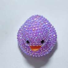 Kit de material DIY de pato con strass de colores, pequeño adorno antiestrés, decoración de baño, juguete de playa, accesorio de piscina, regalo lindo para la mejor amiga - Multicolor - Ver 8