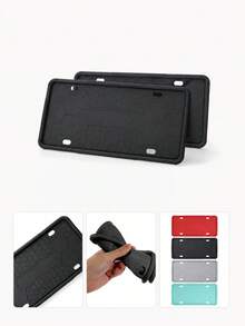 Moldura de Placa de Licença de Silicone, Suporte de Placa de Licença Flexível Resistente à Ferrugem, à Prova de Choques e Arranhões, 12,20" X 6,30" Acessório Externo de Carro Resistente às Intempéries, Adequado para Sedãs, SUVs, Caminhões - Moldura da placa - Visão 10