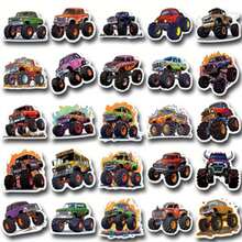 50pcs Monster Trucks Exquisite And Fun Stickers Decorative Notebook Phone Cases Cartoon Creative Stickers - Multicolor - View 6
